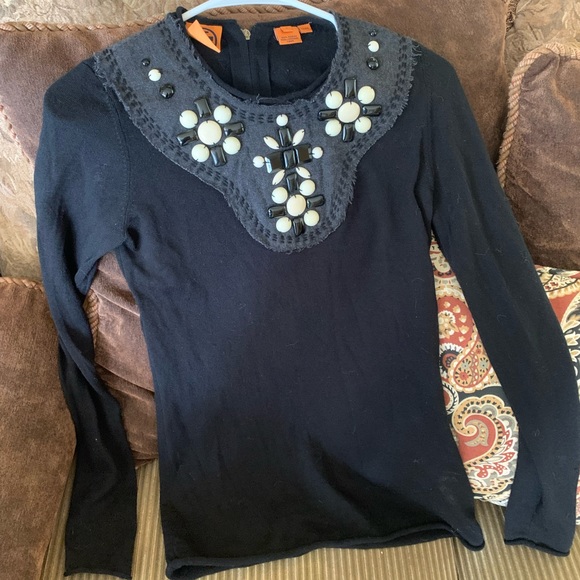 Tory Burch Beaded Appliqué Sweater - Picture 1 of 6